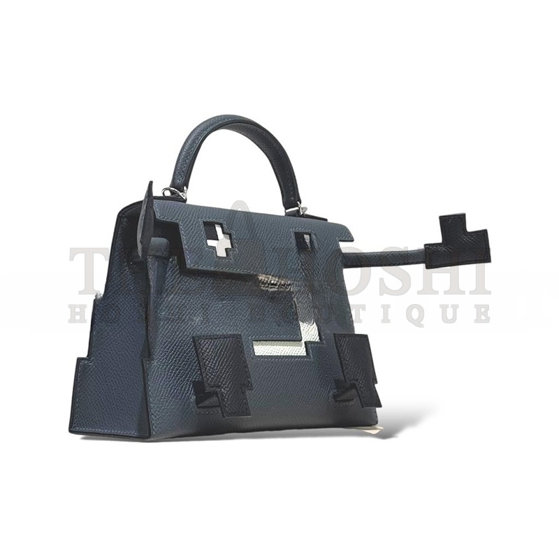 H**me5 KELLY DOLE PICTO GRIS MISTY EPSOM 620584 (18*15*6cm) Master Quality